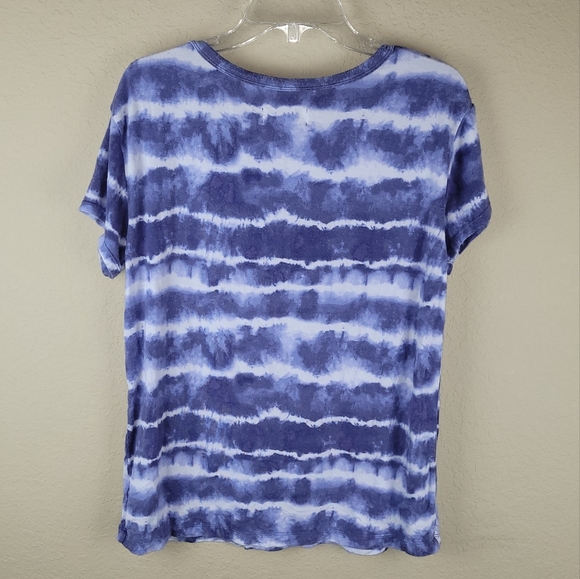 Koolaburrra by Ugg Shirt Womens S Blue Tie‎ Dye Stretch Modal Relaxed Tee - Picture 8 of 11